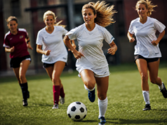Jugadoras de la Liga F disputan el balón durante un partido de fútbol femenino, cuyas retransmisiones ofrecerán RTVE y DAZN.