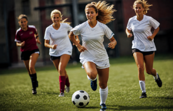 Jugadoras de la Liga F disputan el balón durante un partido de fútbol femenino, cuyas retransmisiones ofrecerán RTVE y DAZN.