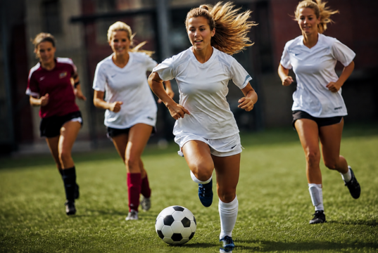 Jugadoras de la Liga F disputan el balón durante un partido de fútbol femenino, cuyas retransmisiones ofrecerán RTVE y DAZN.