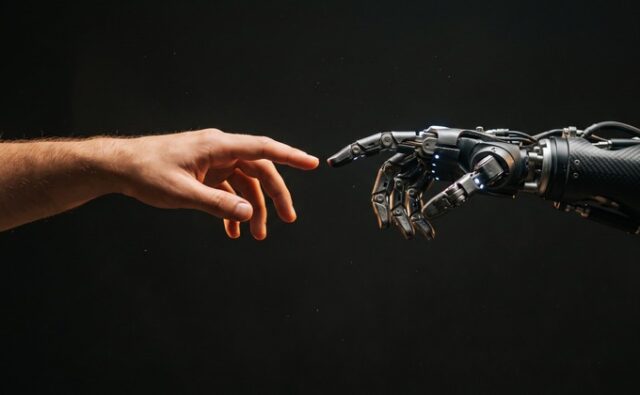ia-mano-humana-y-robotica-680x420 UGT Comunicaciones reclama formación en habilidades humanas y digitales, y negociación sindical para evitar que la IA debilite el pensamiento crítico.